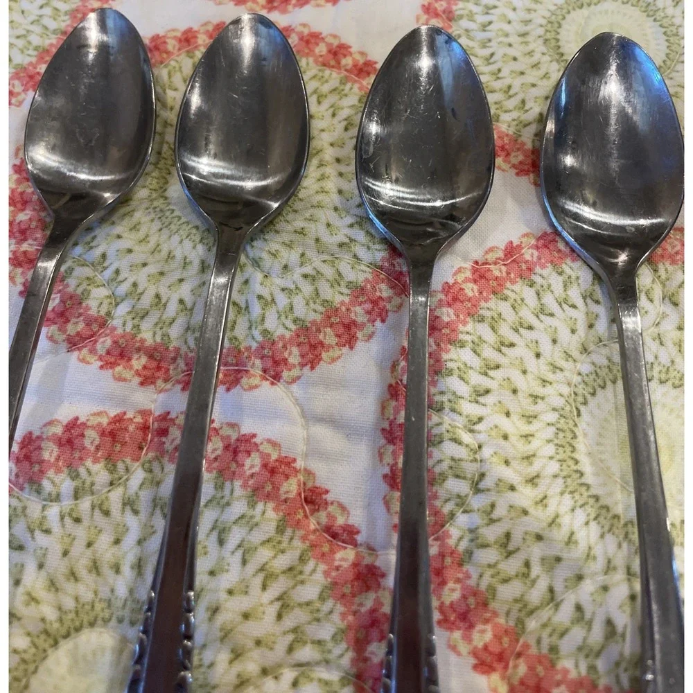 Northland Oneida Love Story Stainless Flatware Ice Tea Spoons Spoon Lot Of 7 VTG